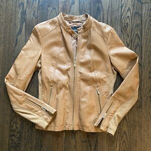 Express Camel Color Vegan Leather Jacket